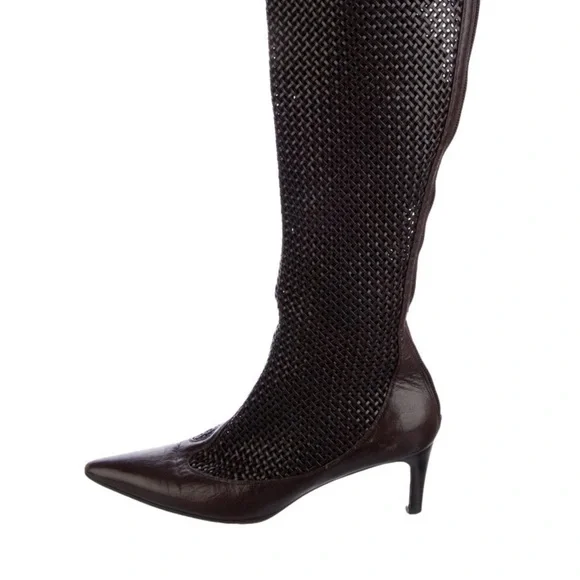Bottega Veneta Intrecciato Weave Leather Boots - Picture 9 of 15